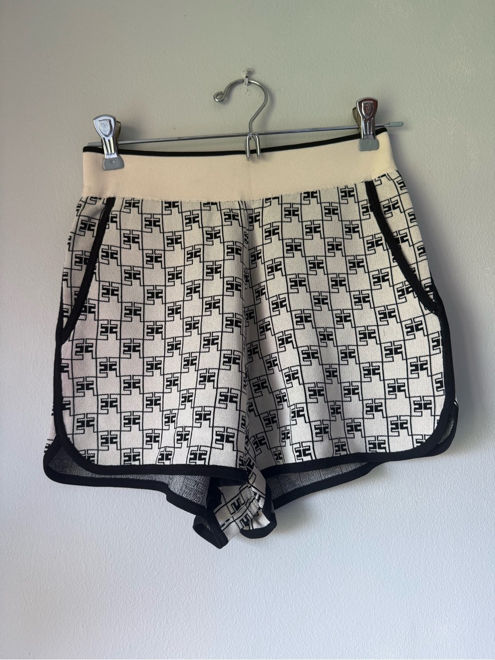 Elisabetta Franchi Logo Mini Shorts SZ 42